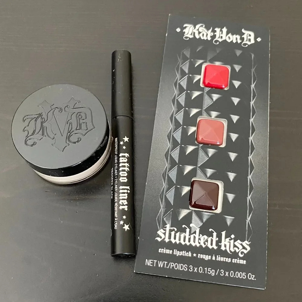 Kat Von D Beauty 3 -pc Set (Tattoo Liner, Setting Powder and Lipstick Set)